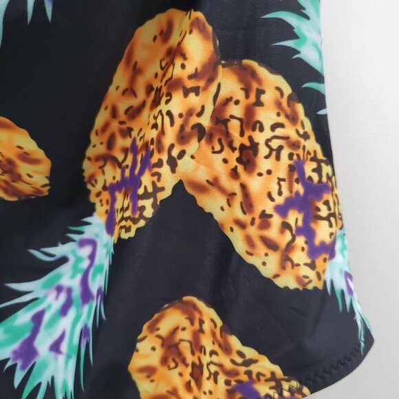 Bower Millet Women's Black Scalloped Top Cut Out Pineapple‎ One Piece Swimsuit M - Picture 3 of 8